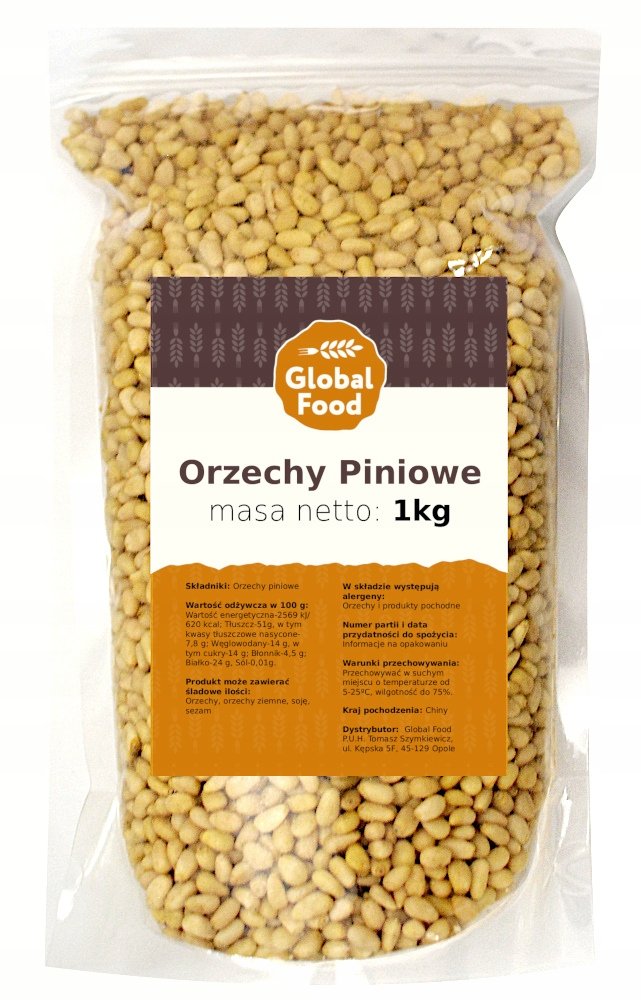 ORZECHY PINIOWE PINI CEDROWE GLOBAL FOOD 1kg 1000g