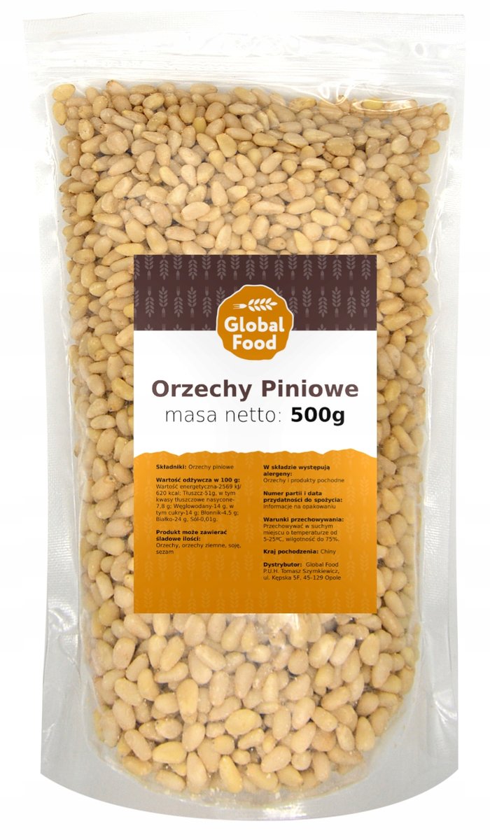 ORZECHY PINIOWE PINI CEDROWE GLOBAL FOOD 500g 0,5kg