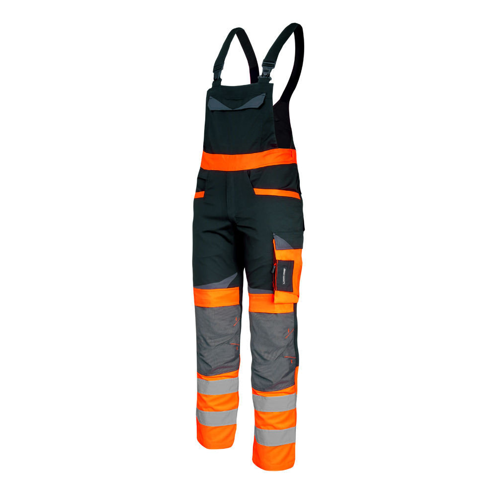 LAHTI PRO LAHTI PRO Spodnie ogrodniczki robocze ostrzegawczeSlim Fit roz S L4061101 LPL4061101