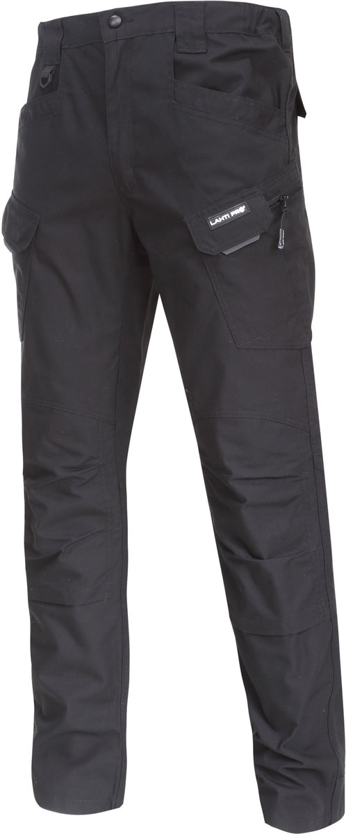 LAHTI PRO Spodnie robocze bojówki czarne Slim Fit roz S L4051501) LPL4051501