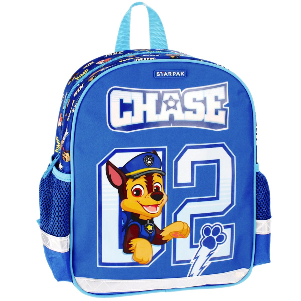 Psi Patrol Chase Niebieski, chłopięcy plecak przedszkolny, odblaski 31x25x9cm Uniwersalny