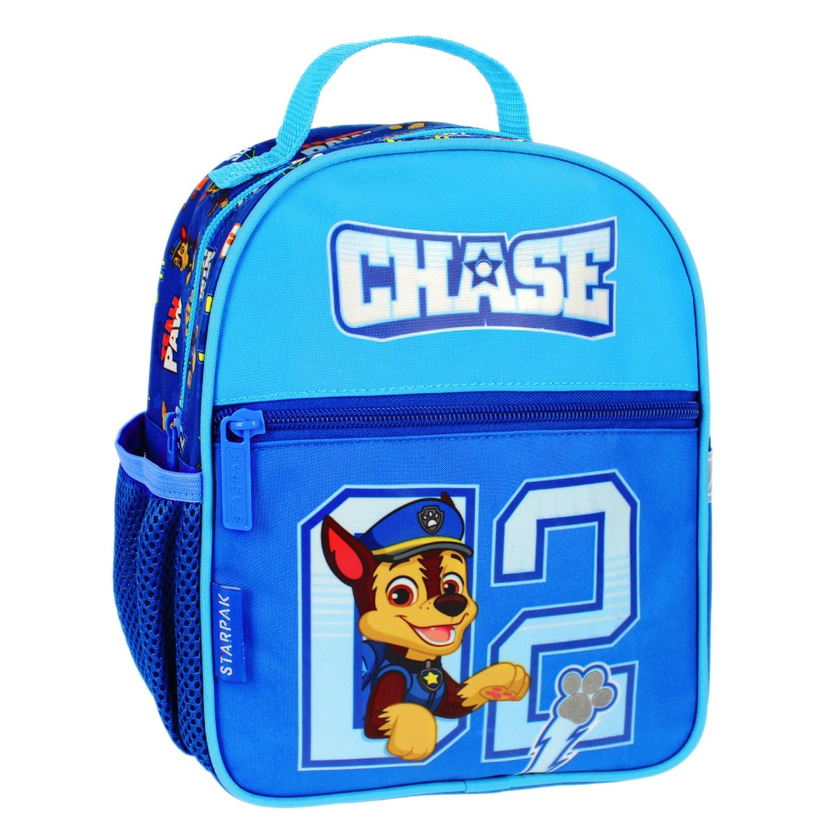 Psi Patrol Chase Niebieski mały plecak przedszkolny dla chłopca, odblaski 24x20x9cm Uniwersalny