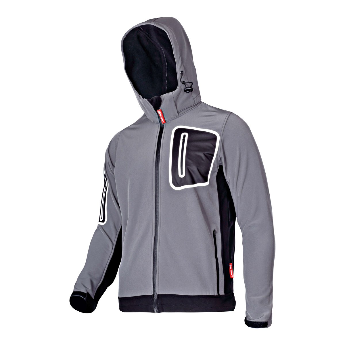 Pro Kurtka softshell z kapt., szara, rozm. s, ce, lahti XXKS2S
