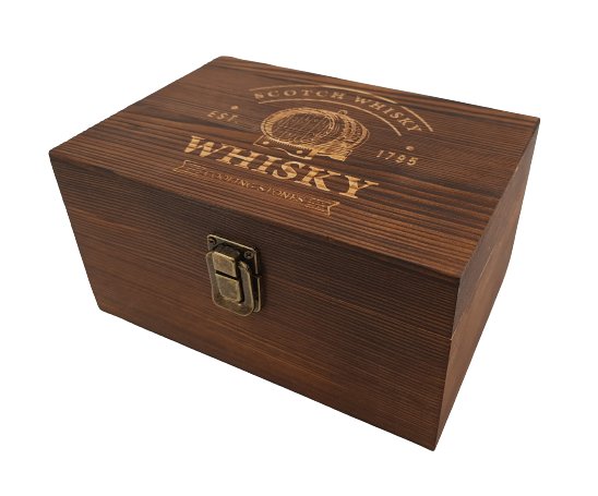 Zestaw do whisky drinków metalowe  kostki lodu szklanka skrzynka prezent upominek