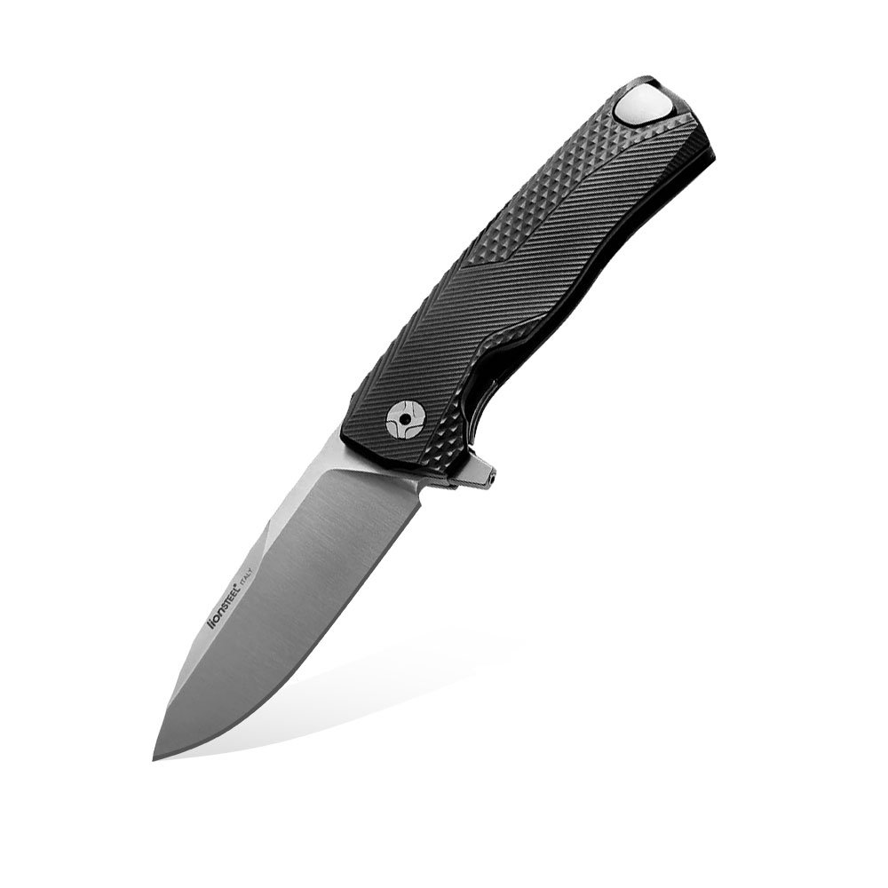 Фото - Ніж / мультитул Lionsteel Nóż składany  ROK Black Aluminium, Satin M390 by Molletta (ROK A 