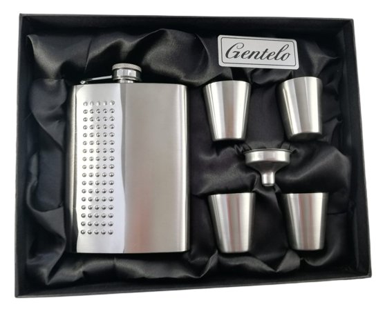 Zestaw upominkowy kieliszki piersiówka prezent upominek