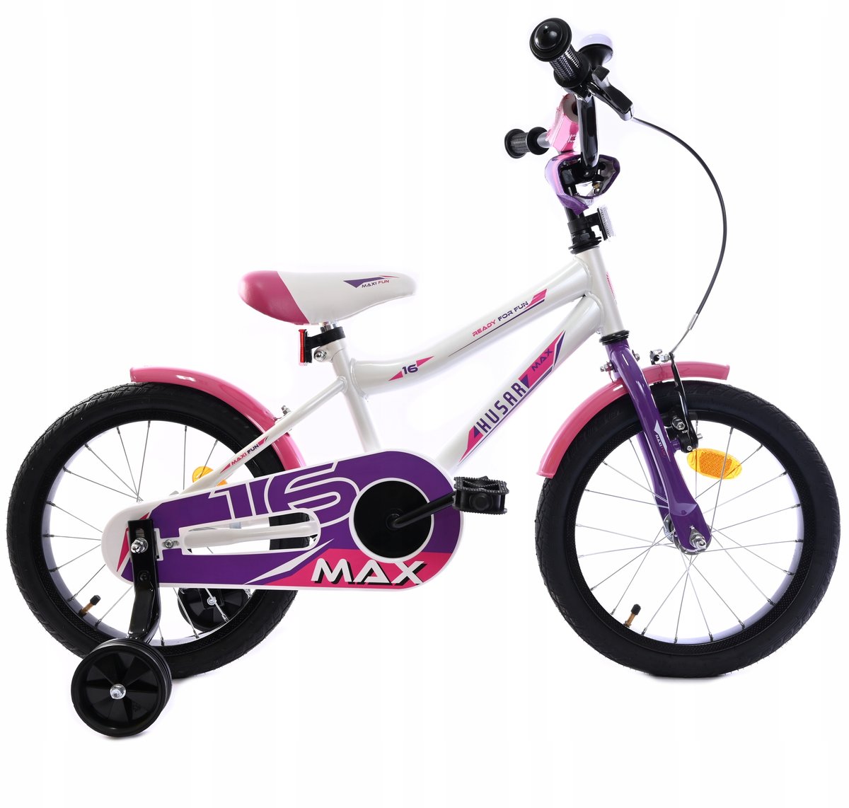 Midex rowerek dla dzieci 16 cali Biało-różowy