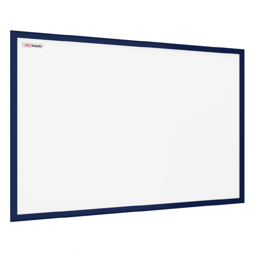 Tablica suchościeralna magnetyczna biała 120x90 cm rama drewniana lakierowana GRANATOWA