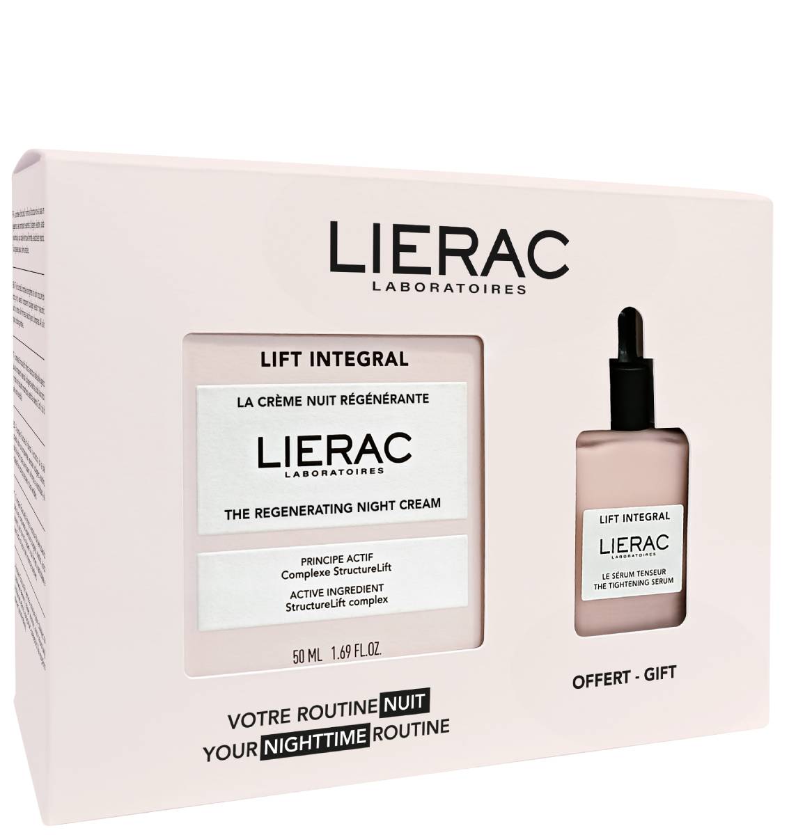 Lierac Lift Integral - Zestaw (Regenerujący krem na noc 50ml + Mini serum 15ml)