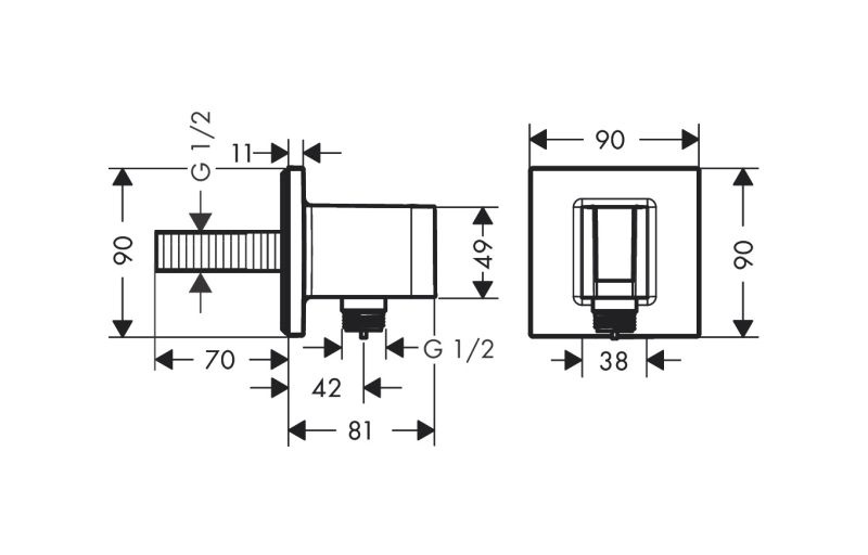 Axor ShowerSolutions Przyłącze węża z uchwytem czarny mat 36734670 - odbiór osobisty: Kraków, Warszawa