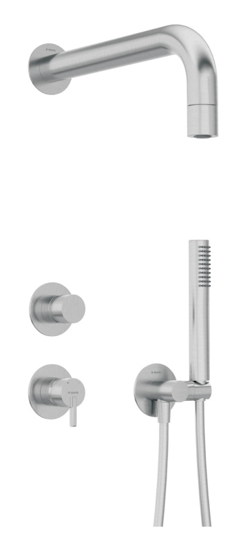 Deante Silia Zestaw prysznicowy podtynkowy z deszczownicą stal szczotkowana NQSF9XK