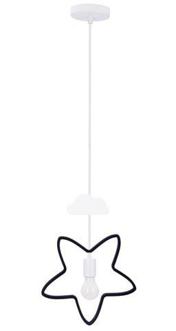 Lampa wisząca IQ KIDS STARS, 31-12005, czarny/biały, 1x20W E27