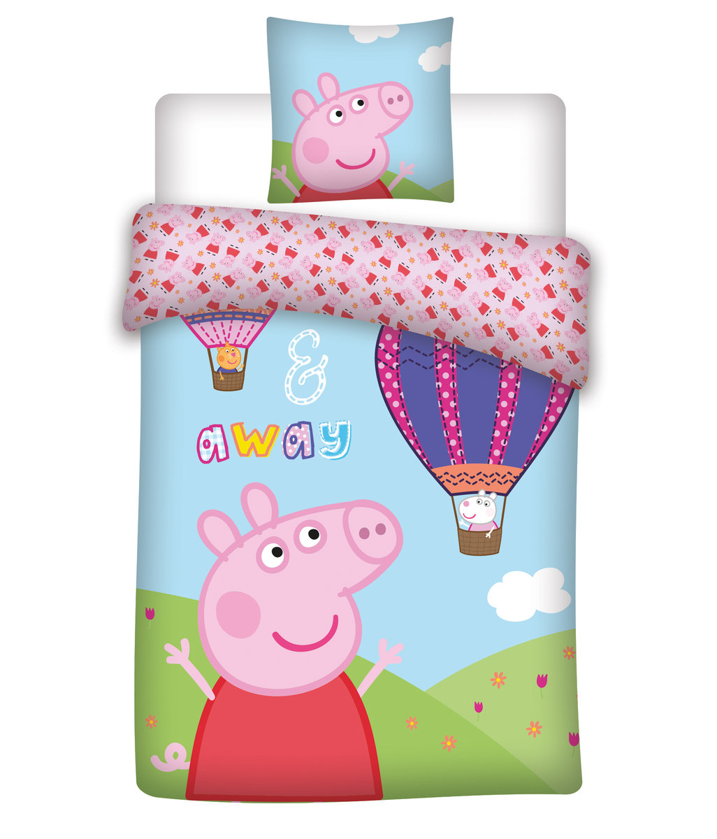 Darymex Jerry Fabrics Pościel bawełna 100x135 Świnka Peppa - balon 5714710000995