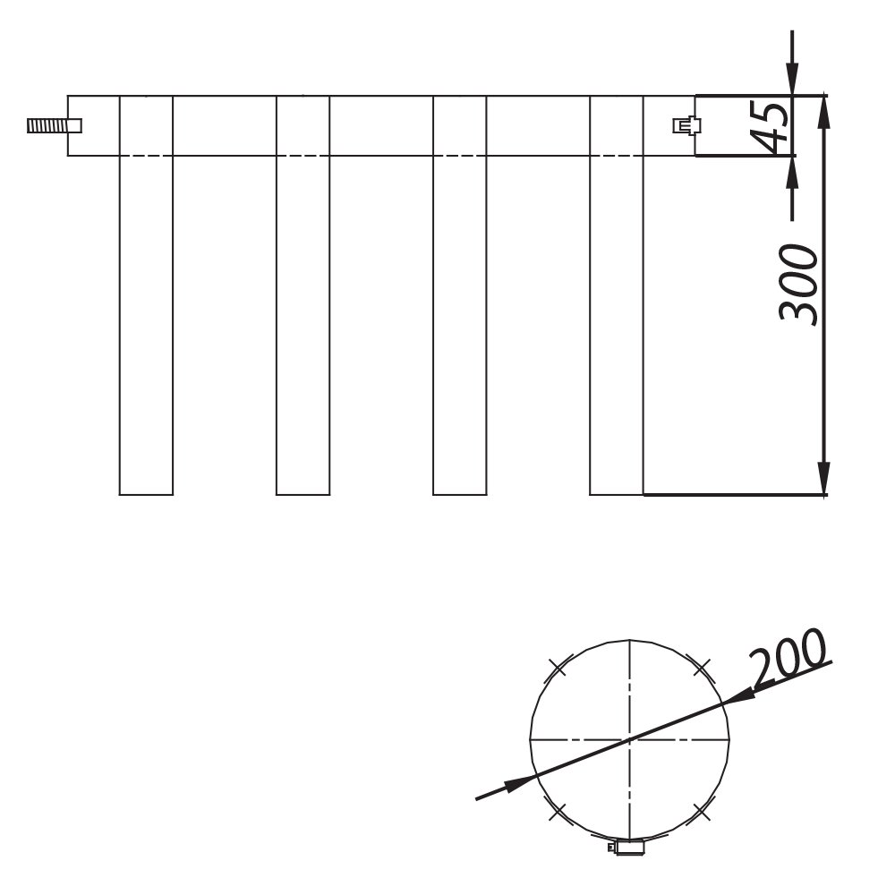 Stabilizator rury jednościennej komina fi 200