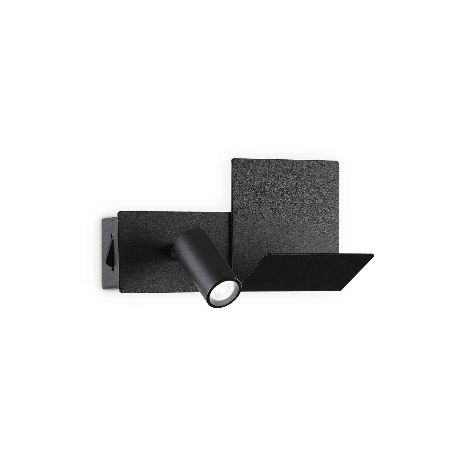 Kinkiet ścienny z półką KOMODO-1 AP NERO 291796 - Ideal Lux