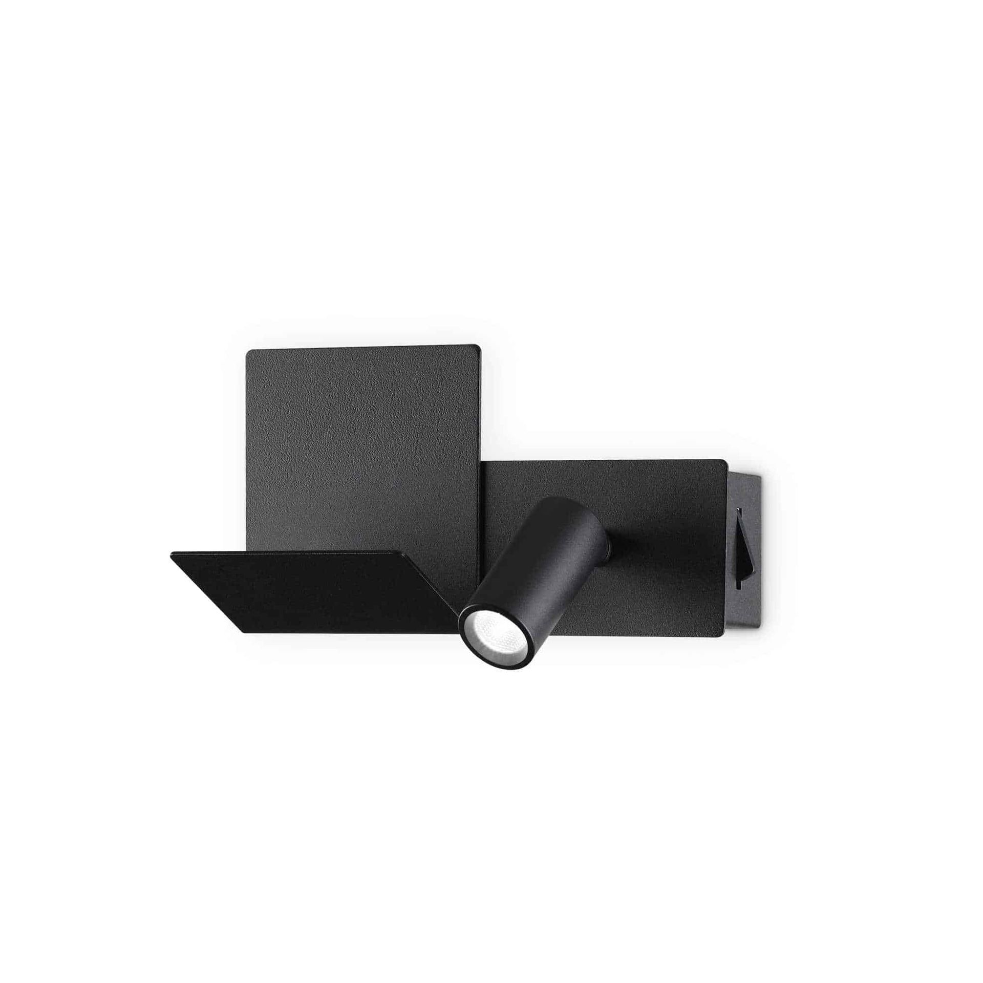 Kinkiet ścienny z półką KOMODO-2 AP NERO 306827 - Ideal Lux