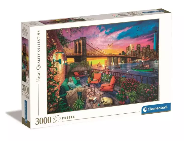 Puzzle 3000 HQ Manhattan balcony sunset 33552 - Clementoni