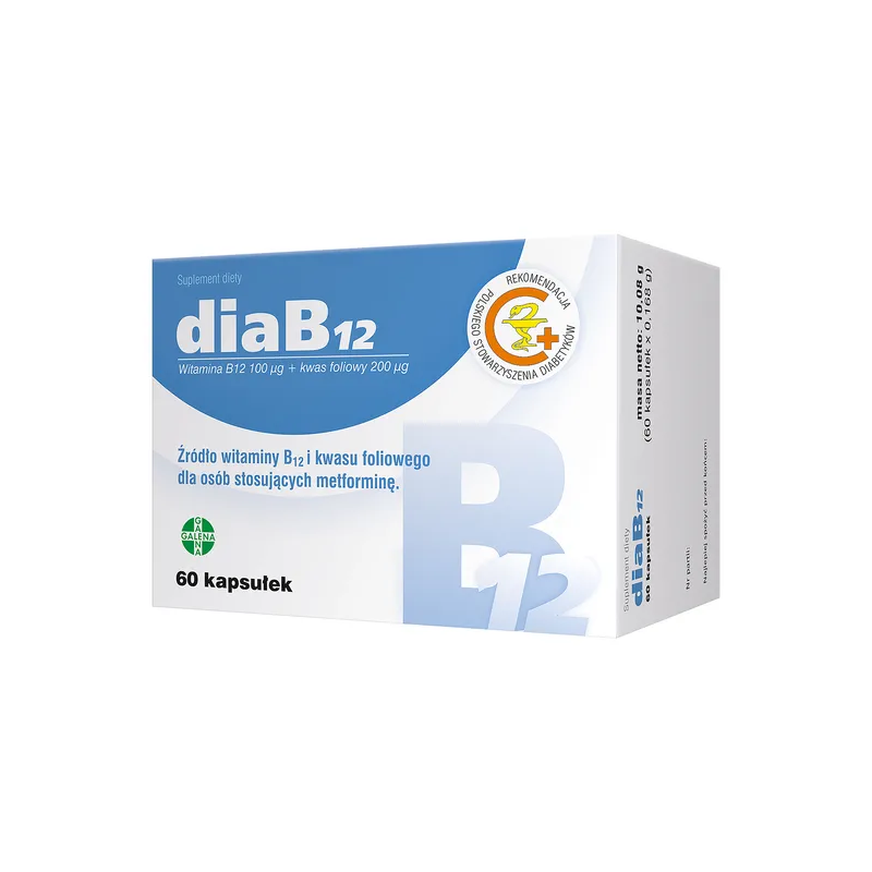 Galena FSP DiaB12 witamina B12 100g i kwas foliowy 200g 60 kapsułek 8999102