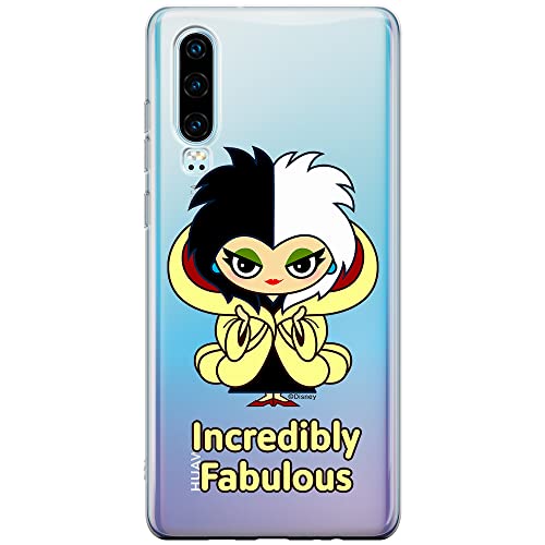 ERT GROUP etui na telefon Huawei P30, case oryginalny i oficjalnie licencjonowany przez Disney, wzór Cruella 006, optymalnie dopasowane, plecki z TPU częściowo przeźroczyste