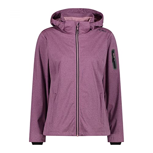 CMP - damska kurtka Softshell Melange z odpinanym kapturem, Różowy Fluo Mel, 54