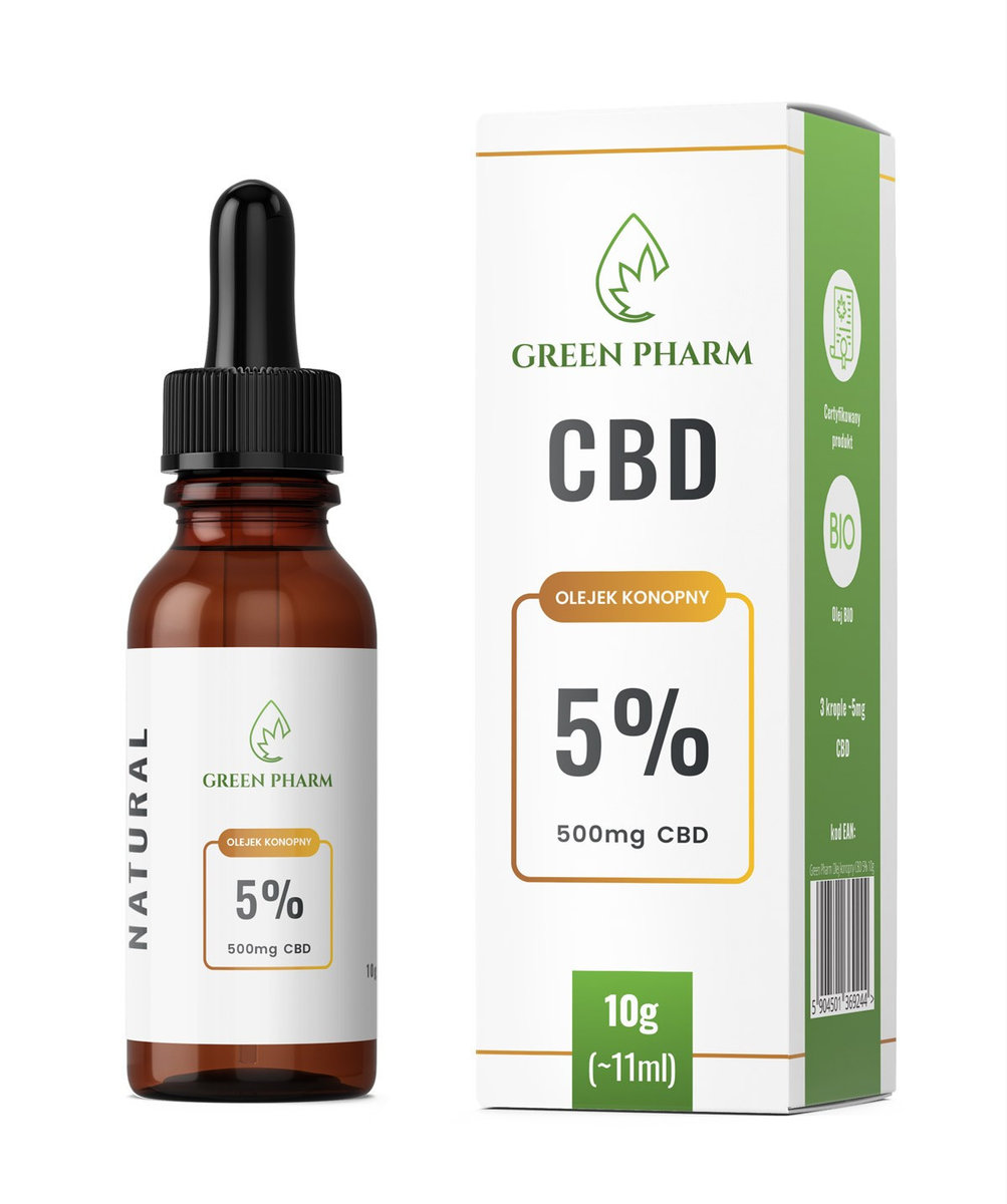 Olejek konopny CBD 5% Full Spectrum 10g (~11ml) Green Pharm
