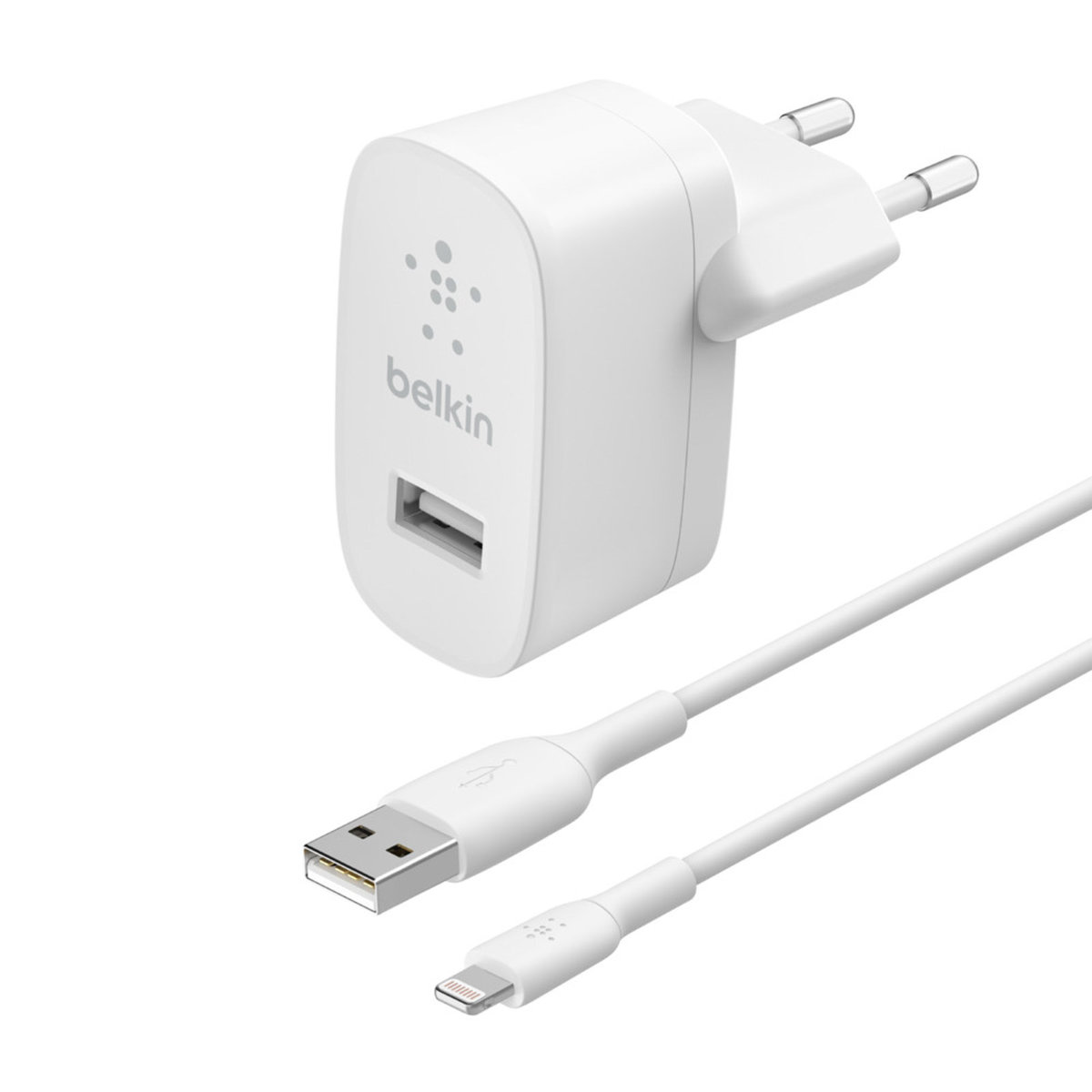 Ładowarka ścienna i kabel Lightning 12 W z certyfikatem MFI Belkin Boost Charge w kolorze białym