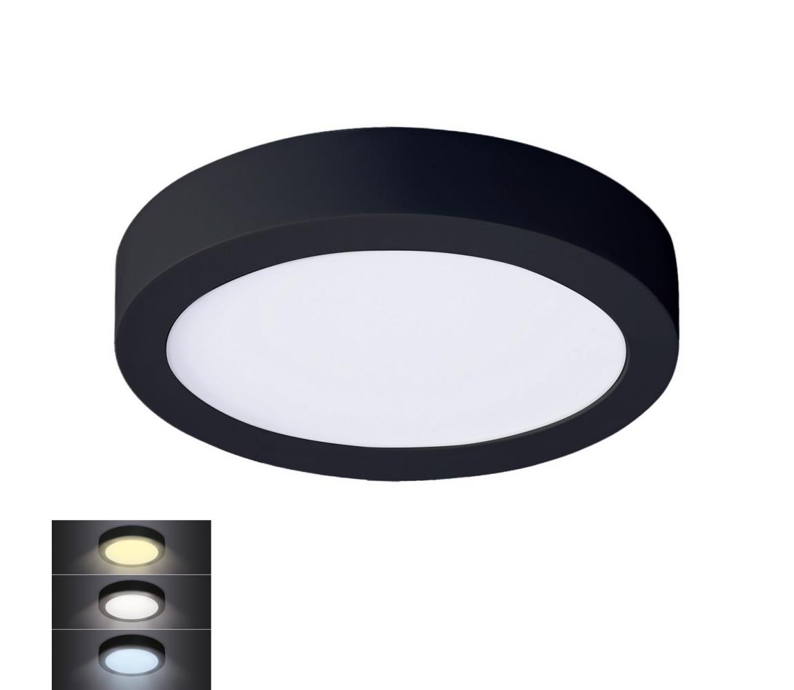 Solight WD170-B - LED Plafon LED/12W/230V 3000/4000/6000K czarny okrągły
