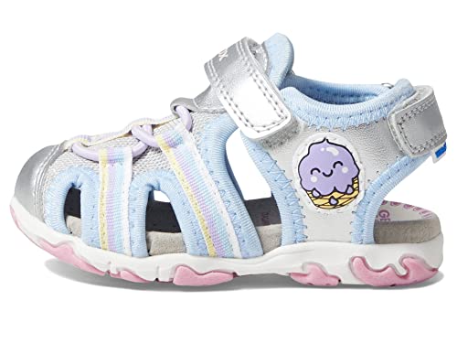 Geox Dziewczęce sandały B FLAFFEE Gir Sandal, srebrne, 22 EU, srebro, 22 EU