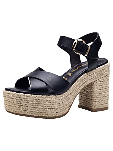 Tamaris Sandały damskie 1-1-28020-20, czarny matowy, 40 EU, czarny mat, 40 EU
