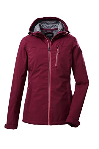 Killtec Damska kurtka softshell / kurtka outdoorowa z kapturem KOS 89 WMN SFTSHLL JCKT; ciemnoróżowa, 36, 39138-000