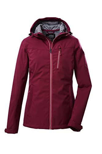 Killtec Damska kurtka softshell / kurtka outdoorowa z kapturem KOS 89 WMN SFTSHLL JCKT; ciemnoróżowa, 40, 39138-000