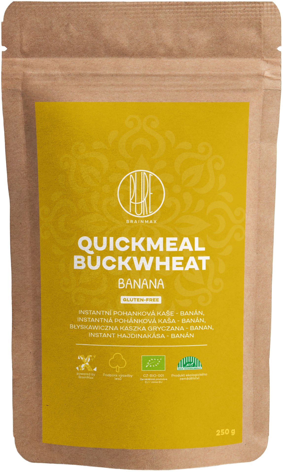 BrainMax Pure® QuickMeal, Kaszka gryczana z bananem, BIO, 250 g