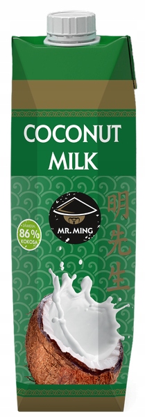 Mleko kokosowe (86% wyciągu z kokosa) w kartonie 1L - Mr.Ming