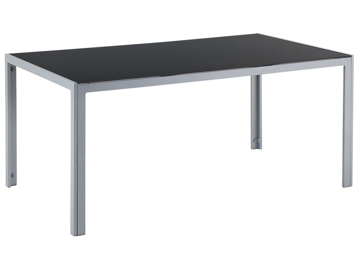 Beliani Stół ogrodowy szklany czarny 160 x 90 cm CATANIA