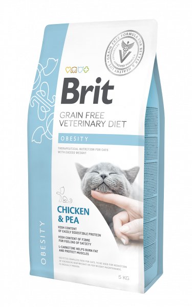 Brit VET Brit Veterinary Diet Obesity Chicken&Pea Sucha Karma dla kota op 5kg