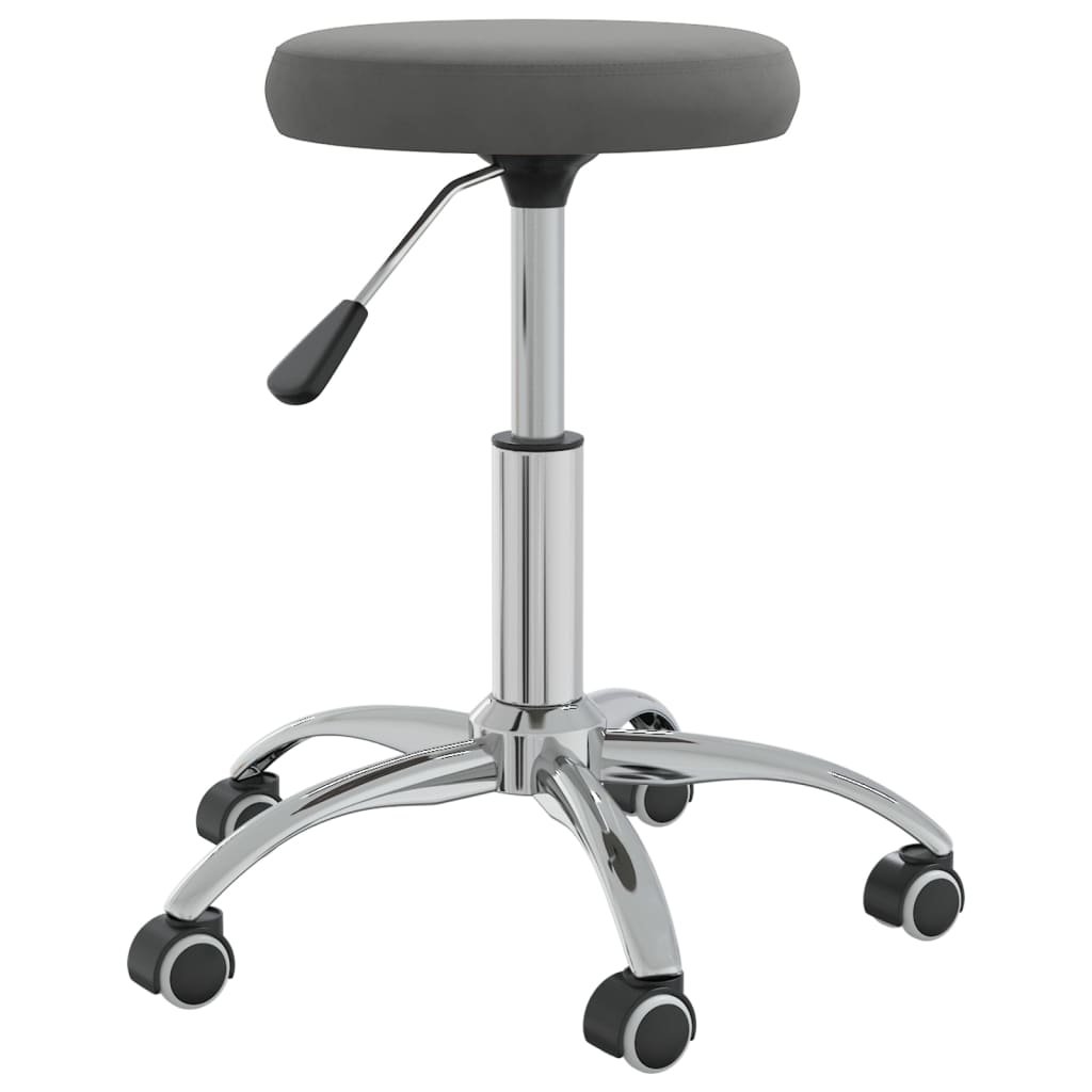 vidaXL Stołek do masażu, obity aksamitem, ciemnoszary