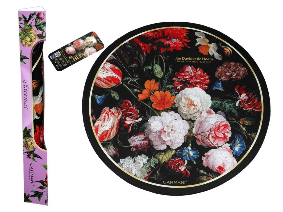 Podkładka Na Stół Okrągła - Jan Davidszoon De Heem, Kwiaty (Carmani)