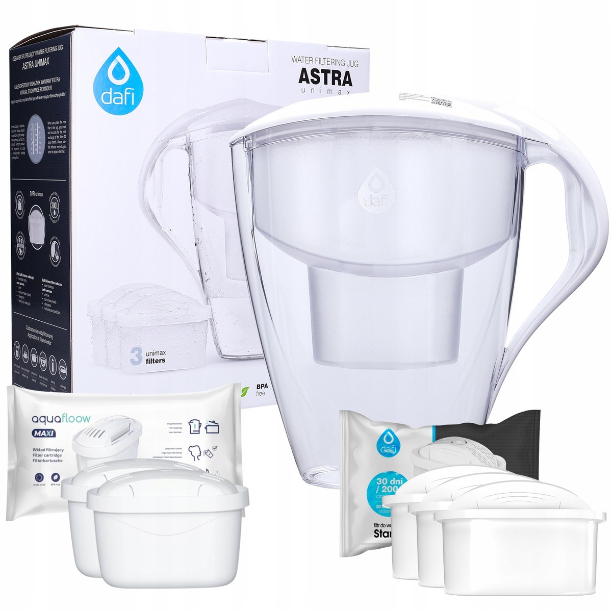 Dzbanek DAFI ASTRA 3l + 3x Filtr Unimax + 2x AF