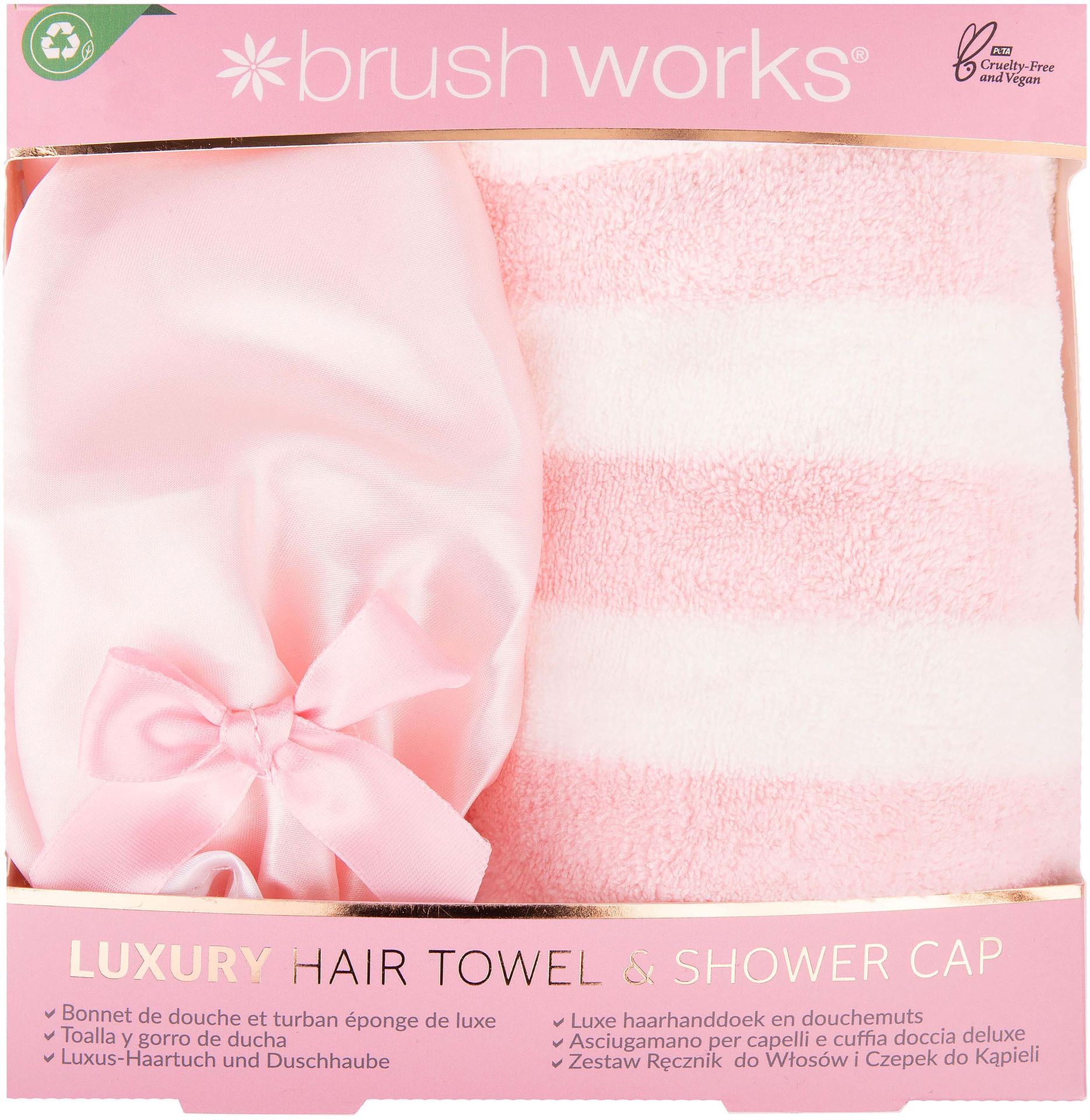 Brushworks Luxury Hair Towel & Shower Cap - zestaw do włosów
