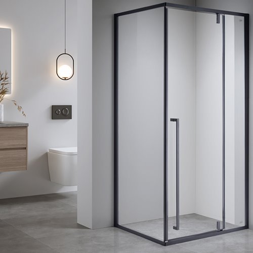 Hydrosan Czarna prostokątna kabina prysznicowa 100x80 drzwi uchylane BS12A