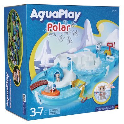 Aquaplay 8700001522 Polar z Eisberg, Stausee i rampą na wodospad, w zestawie figurka Olivia z funkcją zmiany kolorów, dla dzieci od 3 lat, turkusowy 8700001522