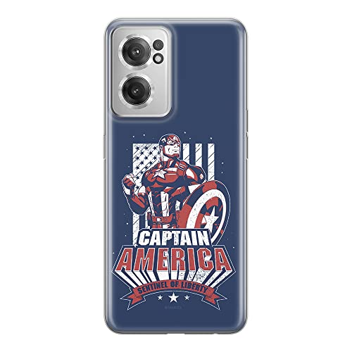 Etui Kapitan Ameryka 018 Marvel Nadruk pełny Granatowy Producent: OnePlus, Model: NORD CE 2