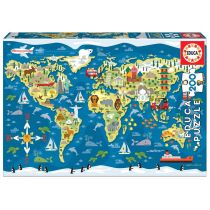 Puzzle 200 Mapa świata G3 Educa