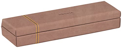 Rhodia 194513C - Etui na długopisy 21x5,5x3cm, elegancka sztuczna skóra, na ołówki, pędzle i długopisy, 1 sztuka, kolor palisandrowy