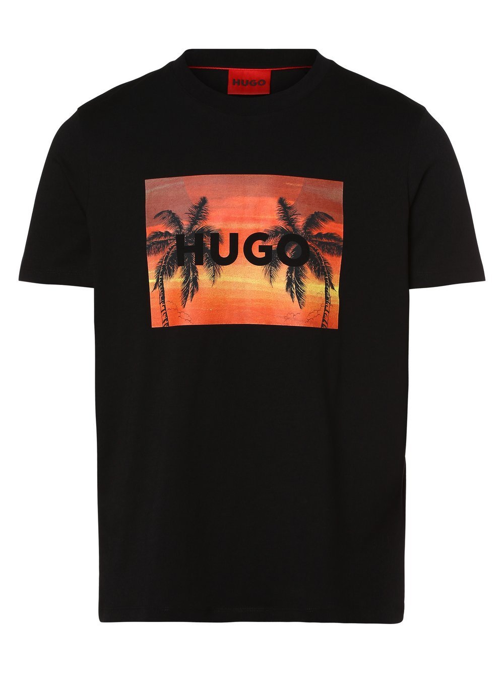 HUGO - T-shirt męski  Dulive_U232, czarny