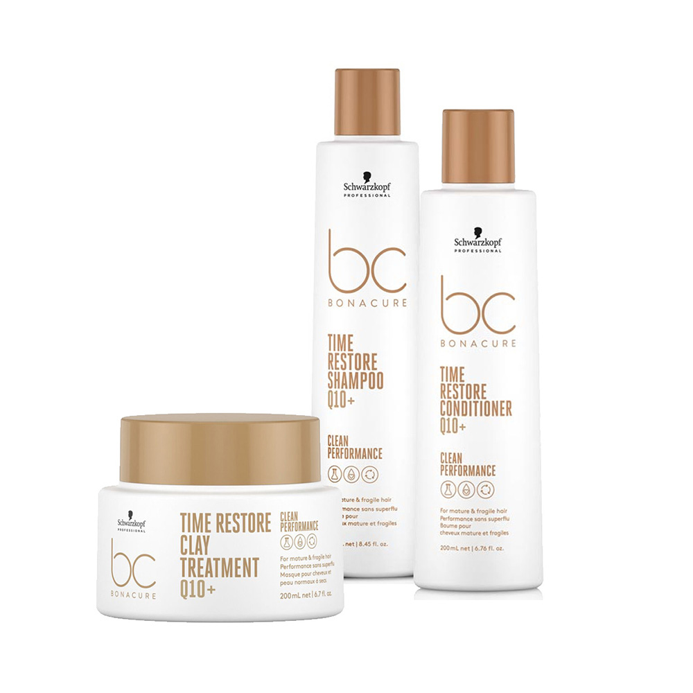 Schwarzkopf BC Time Restore, zestaw do włosów dojrzałych, 250ml + 2x200ml
