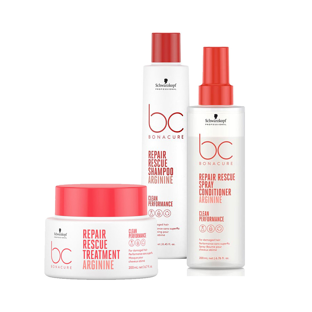 Schwarzkopf BC Repair Rescue, zestaw regenerujący, szampon + odżywka w sprayu + maska