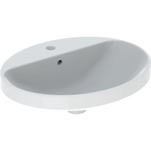 GEBERIT 500.721.01.2 Umywalka wpuszczana w blat Geberit VariForm, owalna, z półką z otworem na baterię