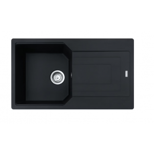 Franke Urban UBG 611-86 GSC Zlewozmywak granitowy jednokomorowy 86x50 cm czarny mat 114.0687.287