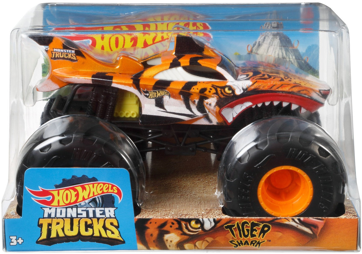 Hot Wheels, Monster Trucks, Pojazd Tiger Shark, 1:24